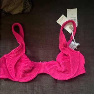 Good American Pink Bikini Top